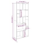 vidaXL Knižnica dymový dub 67x24x161 cm spracované drevo – Obrázok 11