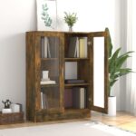 vidaXL Vitrína dymový dub 82,5x30,5x115 cm spracované drevo – Obrázok 3