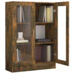 vidaXL Vitrína dymový dub 82,5x30,5x115 cm spracované drevo – Obrázok 4
