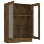 vidaXL Vitrína dymový dub 82,5x30,5x115 cm spracované drevo – Obrázok 5