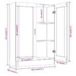 vidaXL Vitrína dymový dub 82,5x30,5x115 cm spracované drevo – Obrázok 8