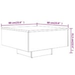 vidaXL Konferenčný stolík sivý sonoma 60x60x31,5 cm spracované drevo – Obrázok 5