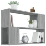 vidaXL Knižnica sivý dub sonoma 100x24x63 cm spracované drevo – Obrázok 4