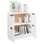 vidaXL Komoda biela 60x30x70 cm spracované drevo – Obrázok 4