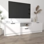 vidaXL TV stolík biely 140x35x40 cm spracované drevo – Obrázok 3