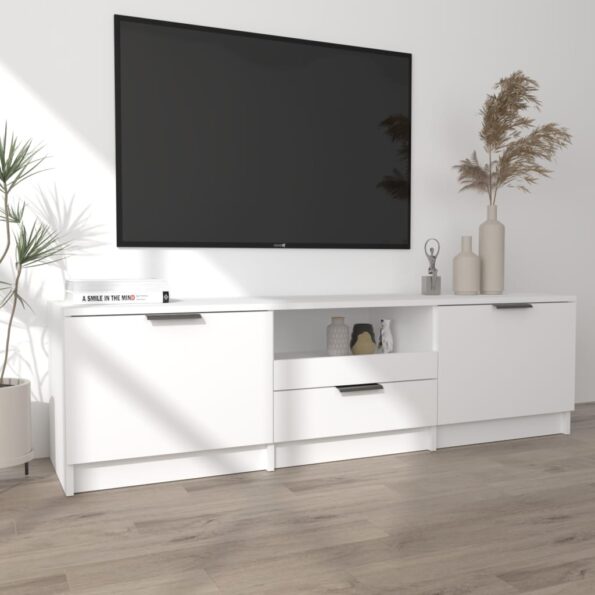 vidaXL TV stolík biely 140x35x40 cm spracované drevo – Obrázok 3
