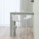 vidaXL Nástenný barový stôl betónový 102x45x103,5cm spracované drevo – Obrázok 6