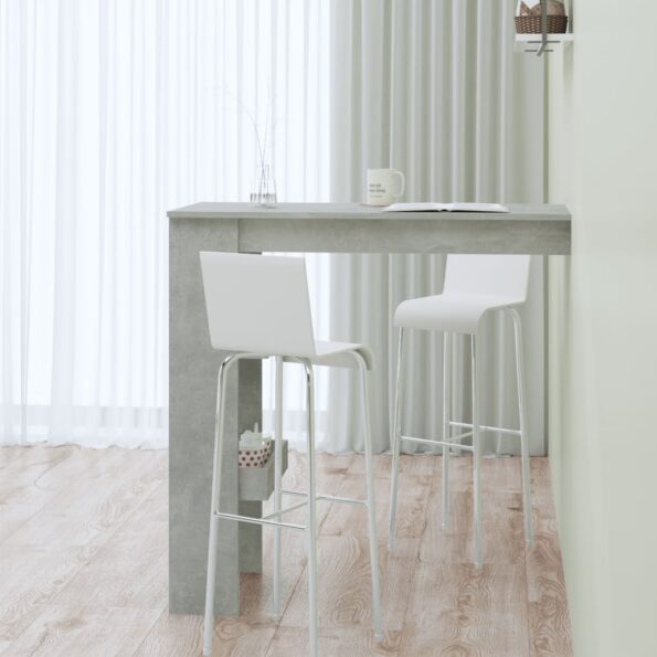 vidaXL Nástenný barový stôl betónový 102x45x103,5cm spracované drevo – Obrázok 6