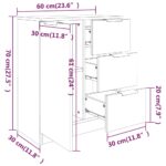 vidaXL Komoda sivý dub sonoma 60x30x70 cm spracované drevo – Obrázok 9