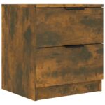 vidaXL Nočné stolíky 2 ks dymový dub spracované drevo – Obrázok 3