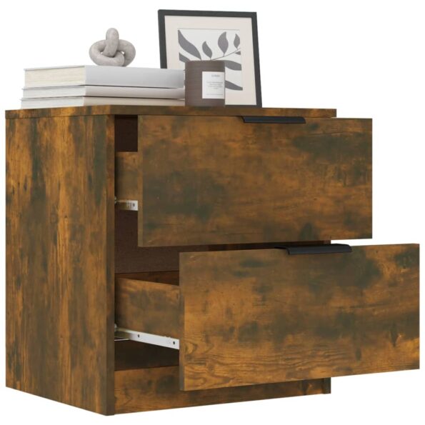 vidaXL Nočné stolíky 2 ks dymový dub spracované drevo – Obrázok 7