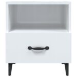 vidaXL Nočné stolíky 2 ks lesklé biele spracované drevo – Obrázok 4