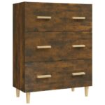 vidaXL Komoda dymový dub 70x34x90 cm spracované drevo – Obrázok 2