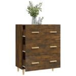 vidaXL Komoda dymový dub 70x34x90 cm spracované drevo – Obrázok 7