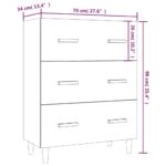 vidaXL Komoda dymový dub 70x34x90 cm spracované drevo – Obrázok 8