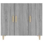 vidaXL Komoda sivý dub sonoma 90x34x80 cm kompozitné drevo – Obrázok 3