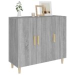 vidaXL Komoda sivý dub sonoma 90x34x80 cm kompozitné drevo – Obrázok 7