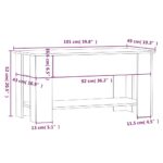 vidaXL Konferenčný stolík dymový dub 101x49x52 cm spracované drevo – Obrázok 9