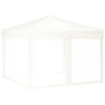 vidaXL Skladací párty stan s bočnicami biely 3x3 m – Obrázok 2