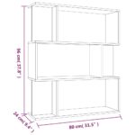 vidaXL Knižnica/priehradka hnedý dub 80x24x96 cm spracované drevo – Obrázok 9