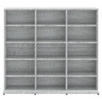 vidaXL CD skrinka sivá sonoma 102x23x89,5 cm spracované drevo – Obrázok 4