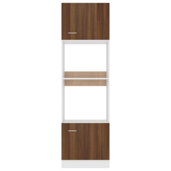 vidaXL Skrinka na mikrovlnku hnedý dub 60x57x207 cm spracované drevo – Obrázok 5