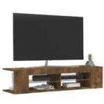 vidaXL TV skrinka s LED, tmavý dub 135x39x30 cm – Obrázok 6