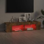 vidaXL TV skrinka s LED, tmavý dub 135x39x30 cm – Obrázok 7