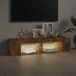 vidaXL TV skrinka s LED, tmavý dub 135x39x30 cm – Obrázok 9
