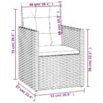 vidaXL 3-dielna vonkajšia sedacia súprava s vankúšmi polyratan čierna – Obrázok 12