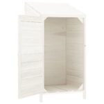 vidaXL Záhradná kôlňa biela 55x52x112 cm masívne jedľové drevo – Obrázok 4