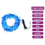 vidaXL LED reťaz, 150 diód, modrá 15 m, PVC – Obrázok 5