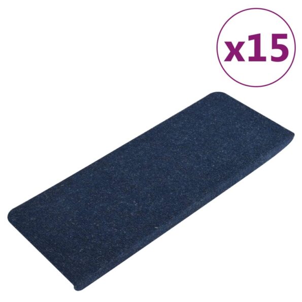 vidaXL Samolepiace nášľapy na schody 15 ks 65x24,5x3,5 cm modré – Obrázok 2