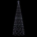 vidaXL Vianočný stromček kužeľ studený biely 1400 LED 160x500 cm – Obrázok 3