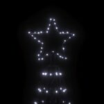 vidaXL Vianočný stromček kužeľ studený biely 1400 LED 160x500 cm – Obrázok 4