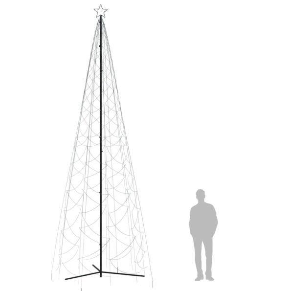 vidaXL Vianočný stromček kužeľ studený biely 1400 LED 160x500 cm – Obrázok 8