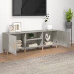 vidaXL TV stolík betónovo-sivý 150x30x50 cm spracované drevo – Obrázok 3
