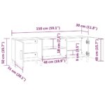 vidaXL TV stolík betónovo-sivý 150x30x50 cm spracované drevo – Obrázok 8