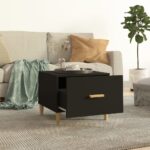 vidaXL Konferenčný stolík čierny 50x50x40 cm spracované drevo – Obrázok 3