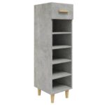 vidaXL Botník betónovo sivý 30x35x105 cm spracované drevo – Obrázok 2