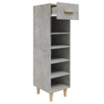 vidaXL Botník betónovo sivý 30x35x105 cm spracované drevo – Obrázok 3