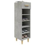 vidaXL Botník betónovo sivý 30x35x105 cm spracované drevo – Obrázok 6