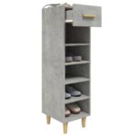 vidaXL Botník betónovo sivý 30x35x105 cm spracované drevo – Obrázok 7