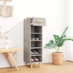 vidaXL Botník betónovo sivý 30x35x105 cm spracované drevo – Obrázok 8