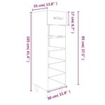 vidaXL Botník betónovo sivý 30x35x105 cm spracované drevo – Obrázok 9