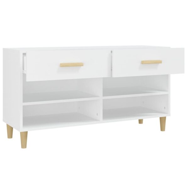 vidaXL Botník biely 102x35x55 cm spracované drevo – Obrázok 7