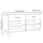 vidaXL Botník biely 102x35x55 cm spracované drevo – Obrázok 9