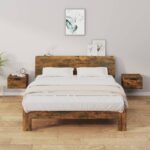 vidaXL Nástenné nočné stolíky 2 ks dymový dub 34x30x20 cm