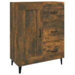 vidaXL Komoda dymový dub 69,5x34x90 cm spracované drevo – Obrázok 2