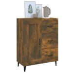 vidaXL Komoda dymový dub 69,5x34x90 cm spracované drevo – Obrázok 4